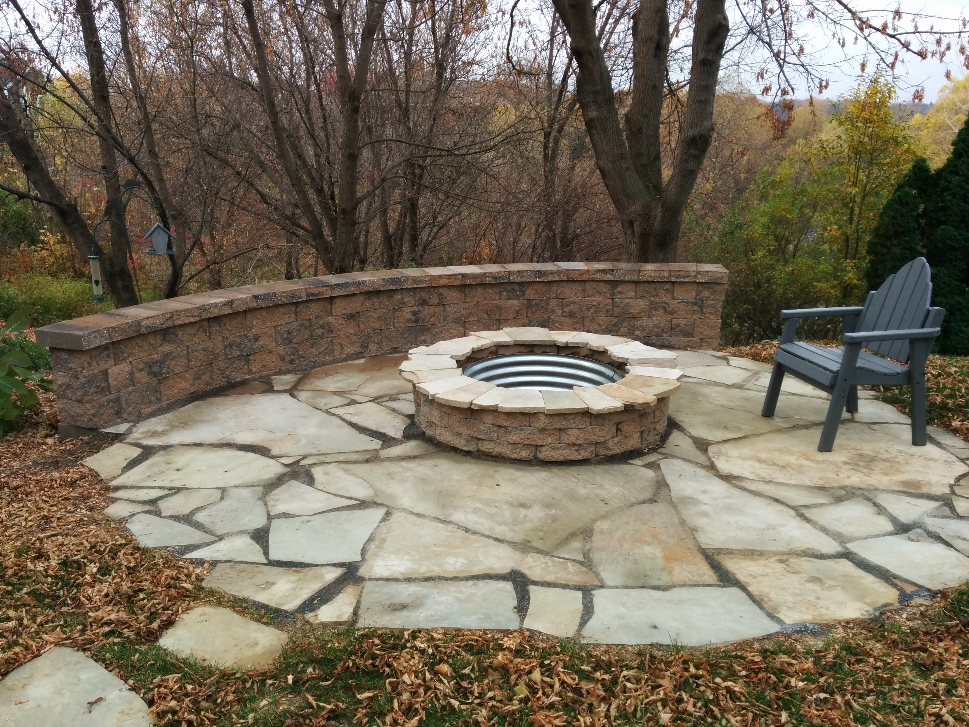 Firepit Flagstone Patio Sitting Retaining Wall Eden Prairie Mn
